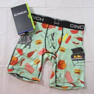 Cinch Men's Small BBQ Hot Dog Steak Grill 9" Boxer Brief Underwear